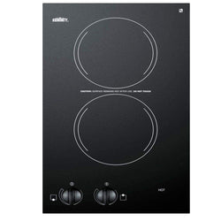 Summit Appliance CR2110 12" Electric Cooktop with 2 Burners Voltage: 110V